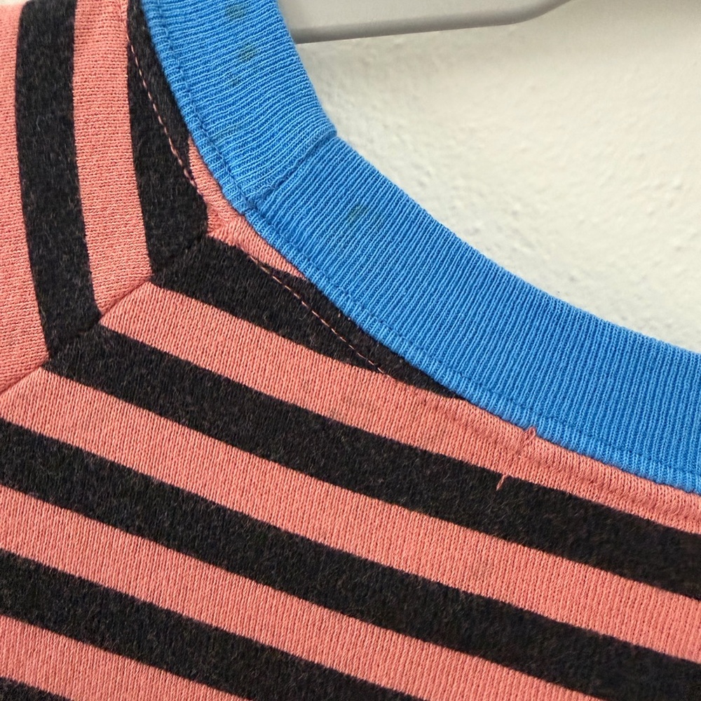 Daydreamer Pink and Black Striped Sweatshirt with Blue Trim - Picture 11 of 11